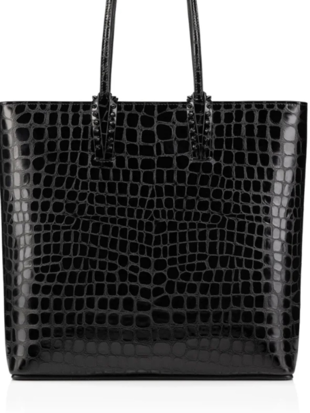 Women’s Christian Louboutin Black Embossed Croc Cabata Tote Bag - Picture 4 of 5